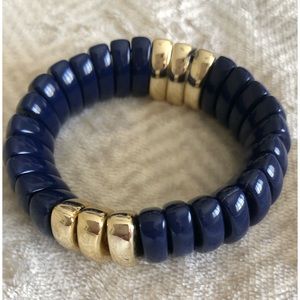 Dark blue, gold, light stretch bracelet